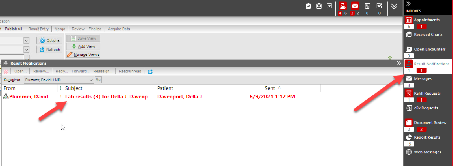 lab results